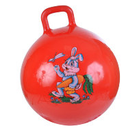 Мяч-прыгун SPRING ЗАЙКА, PVC, с насосом, 45см, Красный