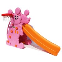 Горка QIAOQIAO МИККИ+баскет кольцо (173x80x121h) Розовый, упак-2кор