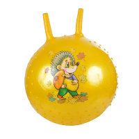 Мяч-прыгун SPRING ЕЖИК, PVC, с насосом, 38см, Желтый , Красный