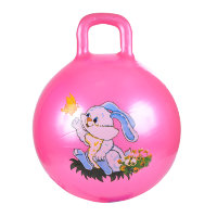 Мяч-прыгун SPRING  ЗАЙКА, PVC, с насосом, 38см, Розовый, Голубой