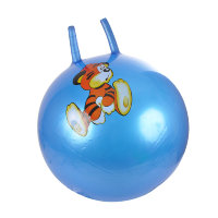 Мяч-прыгун SPRING ТИГРЕНОК, PVC, с насосом, 45см, Синий, Бирюза